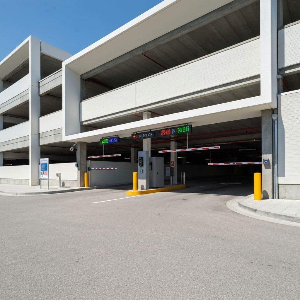 Modern parking entrance